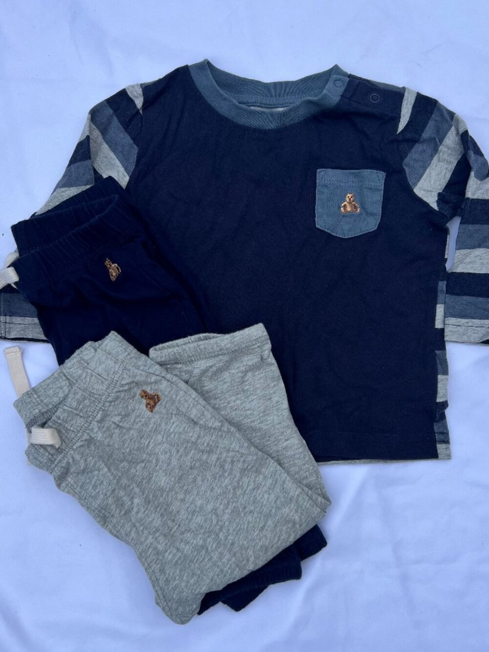 Baby Boys 12M Baby Gap 3 Piece Set — Stripe Top + 2‎ Joggers — GUC
